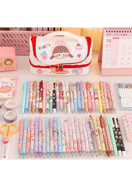 Kawaii Kalem Çantası Kalem Kutuları 2 Katmanlı Yüksek Kapasiteli Kalemler Kılıfı Okul Kırtasiye Kız Hediye Kalem Kılıfı Beyaz + Pembe (Yurt Dışından) modelleri