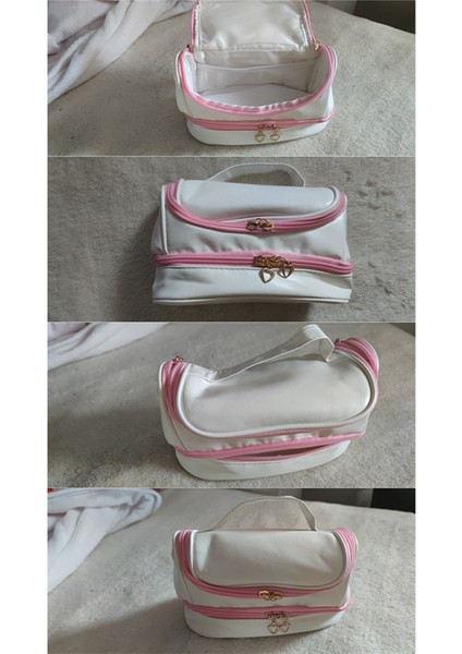 Kawaii Kalem Çantası Kalem Kutuları 2 Katmanlı Yüksek Kapasiteli Kalemler Kılıfı Okul Kırtasiye Kız Hediye Kalem Kılıfı Beyaz + Kırmızı (Yurt Dışından) fiyatları