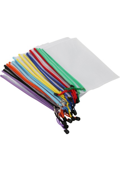 24 Adet Örgü Fermuarlı Kese Belge Çantası, Plastik Zip Dosya Klasörleri, Mektup Boyutu/a4 Boyutu, (Yurt Dışından)