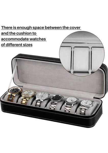 2 Adet 6 Yuvalı Saat Kutusu Taşınabilir Seyahat Fermuarlı Kasa Toplayıcı Depolama Takı Saklama Kutusu (Siyah) (Yurt Dışından) fırsatları
