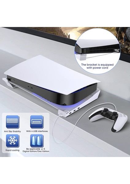 Disk ve Dijital Sürüm Için 4 USB Uzantılı Yatay Stand, Kabin Konsolu Yerleştirme Tutucusu (Yurt Dışından) fiyatları