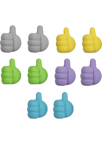 10 Adet Çok Fonksiyonlu Klip Tutucu Yapışkan Tel El Başparmak Şekli Depolama Tuşları Için Klip Tel (Çok Renkli) (Yurt Dışından)
