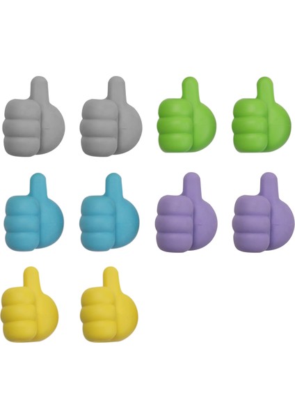 10 Adet Çok Fonksiyonlu Klip Tutucu Yapışkan Tel El Başparmak Şekli Depolama Tuşları Için Klip Tel (Çok Renkli) (Yurt Dışından) modelleri