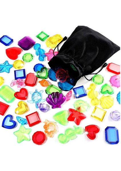 52 Adet Dalış Taşları Havuz Oyuncakları Deniz Hayvanları Taşlar Korsan Hazine Sandığı Yaz Sualtı Yüzme Oyuncakları (Yurt Dışından)