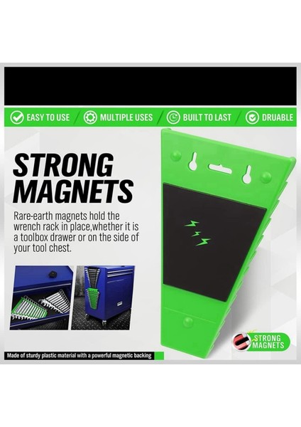 2 Paket Manyetik Anahtar Organizatör Anahtar Rafı Alet Tepsileri, Anahtar Tutucu Anahtar Sae'ye (1/4IN-1/16IN) ve Metrik (6-24MM) Uyar (Yurt Dışından) fırsatları