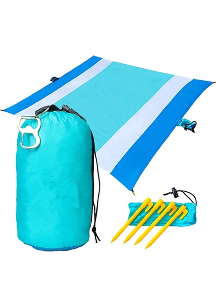 Cepli Kum Seyahat Plaj Battaniyesi - Yürüyüş, Piknik Için Zemin Kazıklı 84 Inç x 108 Inç Plaj Mat Taşınabilir Battaniye (Yurt Dışından)