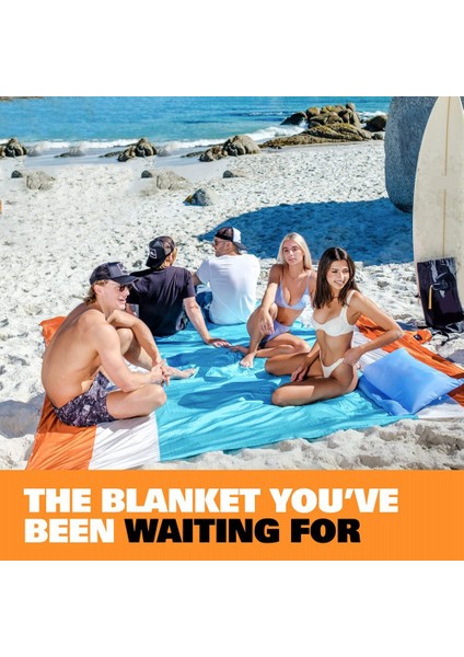 Cepli Kum Seyahat Plaj Battaniyesi - Yürüyüş, Piknik Için Zemin Kazıklı 84 Inç x 108 Inç Plaj Mat Taşınabilir Battaniye (Yurt Dışından) fırsatları