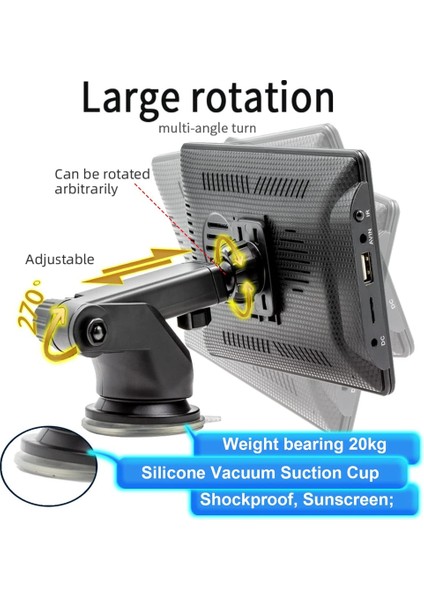 Taşınabilir Kablosuz Carplay Ekran Dash Montajı, 7 Inç Dokunmatik Ekran Araba Stereo Bluetooth, Fm Araba Radyo, Arka Kamera, USB (Yurt Dışından) fırsatları