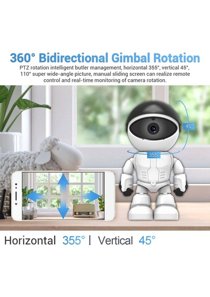 3mp Robot Ptz Wifi Ip Kamera Wifi Akıllı Ev Aı Insan Algılama Kablosuz Abd Plug ile Kapalı Video Gözetim Kameraları (Yurt Dışından)