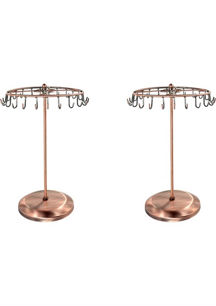 2 Adet 13.3 Inç Siyah Metal Dönen Takı Standı Organizatör Kolyeler ve Bilezikler Için B (Yurt Dışından)