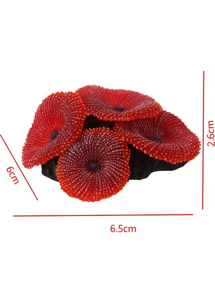 2x Yapay Akvaryum Balık Tankı Dekorasyon Mercan Deniz Bitki Süs Silikon Kırmızı (Yurt Dışından) modelleri