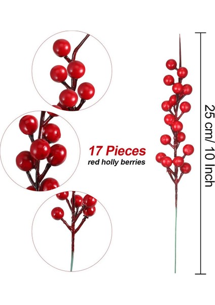 60 Adet Yapay Kırmızı Meyveler Çiçekler Meyve Berry Kaynaklanıyor El Sanatları Çiçek Buketi Düğün Noel Ağacı Dekorasyon Için (Yurt Dışından) fiyatları