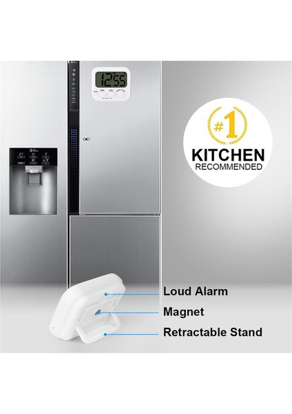 10X Dijital Mutfak Zamanlayıcısı, Ekran Yazı Tipi Gösterimi, Manyetik Arka Pişirme Zamanlayıcısı, Yüksek Alarm (Yurt Dışından) fırsatları