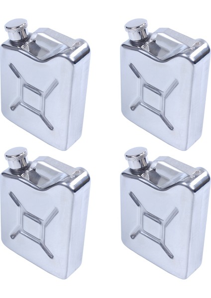 4x Mini Paslanmaz Çelik 5 Oz Cep Şişesi Likör Viski Alkol Yakıt Gaz Benzin Kutusu (Yurt Dışından)