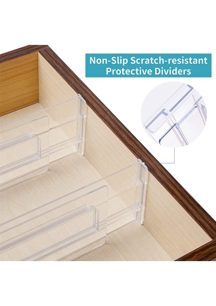 Çekmece Bölücüler 16 Paket, Ayarlanabilir 3,2 Inç Yüksek 11-20,6 Inçten Genişletilebilir Mutfak Çekmecesi Düzenleyici, Şeffaf Plastik (Yurt Dışından) modelleri
