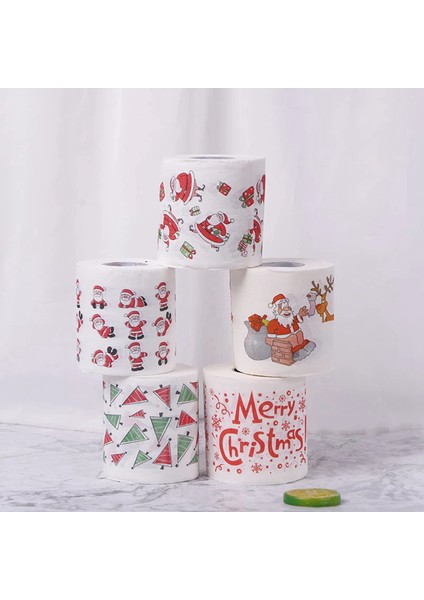 5 Stilleri Noel Baba Kağıt Rulo Kağıt Mendil Havlular Noel Süslemeleri Noel Noel Baba Ofis Odası Tuvalet Kağıdı 10 Rulo (Yurt Dışından)