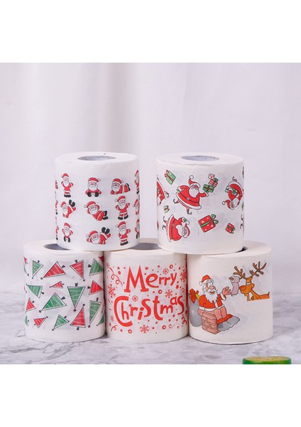 5 Stilleri Noel Baba Kağıt Rulo Kağıt Mendil Havlular Noel Süslemeleri Noel Noel Baba Ofis Odası Tuvalet Kağıdı 10 Rulo (Yurt Dışından)