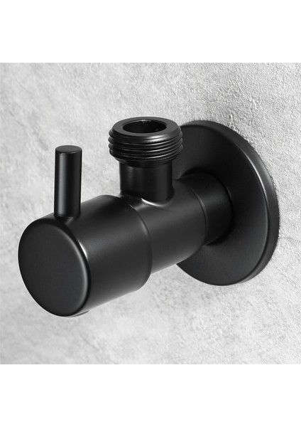 4x Siyah Açı Vanası 304 Paslanmaz Çelik Su Durdurma Vanası Sızdırmaz Su Soğuk ve Sıcak Genel Banyo Aksesuarları (Yurt Dışından)
