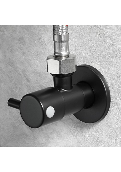 4x Siyah Açı Vanası 304 Paslanmaz Çelik Su Durdurma Vanası Sızdırmaz Su Soğuk ve Sıcak Genel Banyo Aksesuarları (Yurt Dışından)