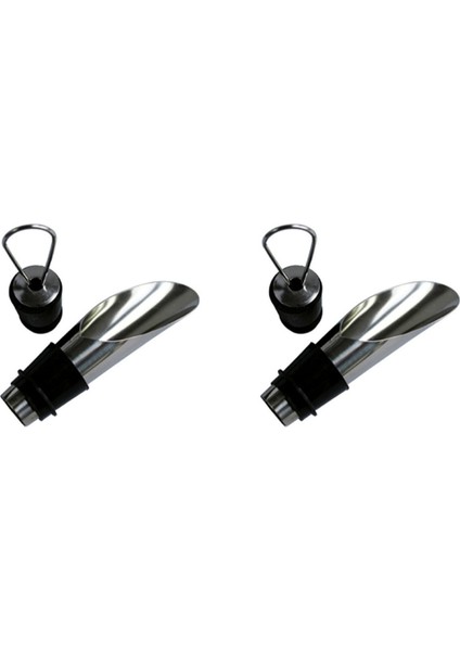 2x Paslanmaz Çelik Şarap Stoper Pourer Metal Şarap Dökme Drenaj Çubuğu Ev Şarap Seti Şarap Stoper Şampanya Stoper (Yurt Dışından)
