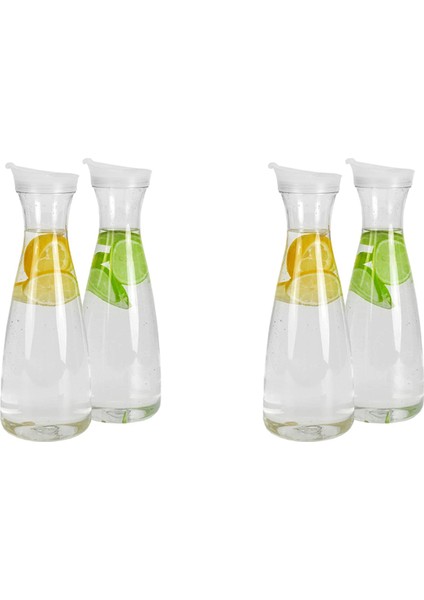 Beyaz Flip Tab Kapaklı 4 Adet 1.6l Plastik Su Sürahileri - Gıda Sınıfı ve Geri Dönüştürülebilir Kırılmaz Sürahiler - Meyve Suyu Kavanozu (Yurt Dışından)