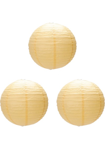 Parti Düğünü Için 3 x Çin Japon Kağıt Fener Abajur, 40CM (16 Inç) Derin Sarı (Yurt Dışından)