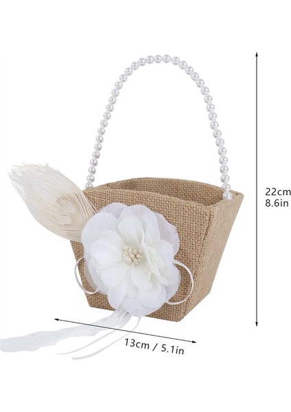 Inci Saplı Vintage Rustik Düğün Partisi Için 3x Çiçek Kız Sepeti Rustik Çuval Bezi (Yurt Dışından) modelleri