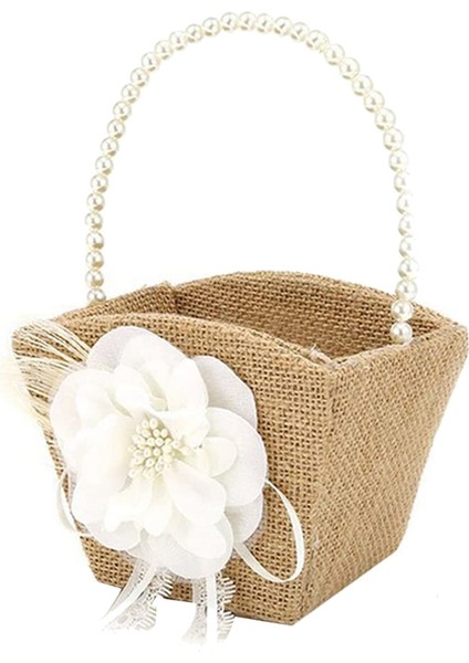 Inci Saplı Vintage Rustik Düğün Partisi Için 3x Çiçek Kız Sepeti Rustik Çuval Bezi (Yurt Dışından) fırsatları