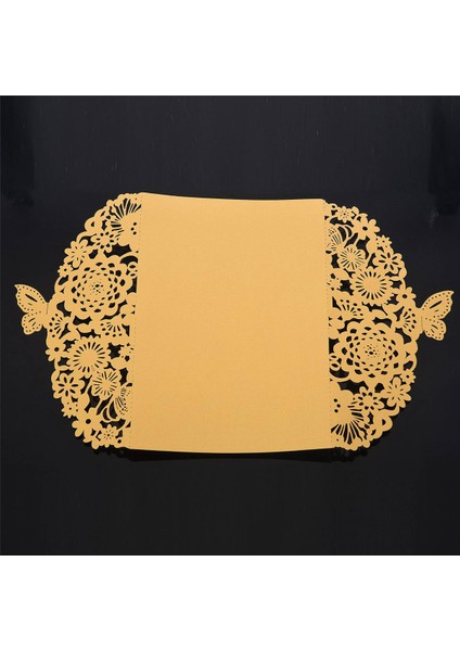 60 Adet Narin Oyma Kelebekler Romantik Düğün Davetiyesi Kartı Zarf Davetiyeleri Düğün Için: Altın Sarı (Yurt Dışından) modelleri