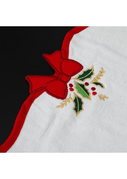 2x Noel Serisi Pamuk Havlu Noel Çanları Noel Ağacı Çorap Havlu Dekorasyon Hediyeler Işlemeli Havlular (Yurt Dışından)
