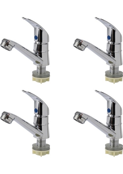 4x Banyo Lavabo Krom Kaplama Tek Kolu Havza Musluk Su Musluğu (Yurt Dışından)