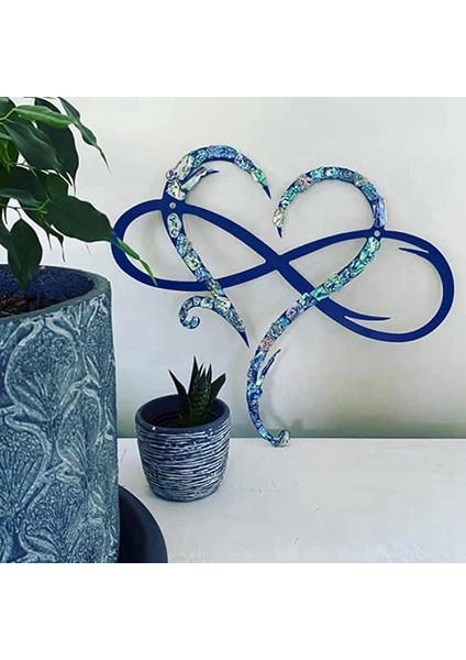 2x Metal Duvar Dekorasyonu Benzersiz Tasarım-Duvar Sanatı Odası Dekorasyon Ebedi Aşk Sonsuz Kalp Demir Sanat Iç Dekor-S (Yurt Dışından) modelleri