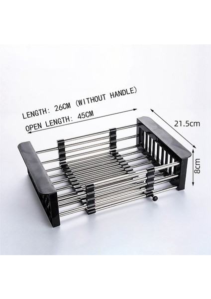 4x Ayarlanabilir Paslanmaz Çelik Lavabo Bulaşıklık Bulaşık Tutucu Mutfak Lavabo Depolama Rafı Bulaşık Drenaj Rafı-A 26 x 21,5 x 8 cm (Yurt Dışından) fırsatları