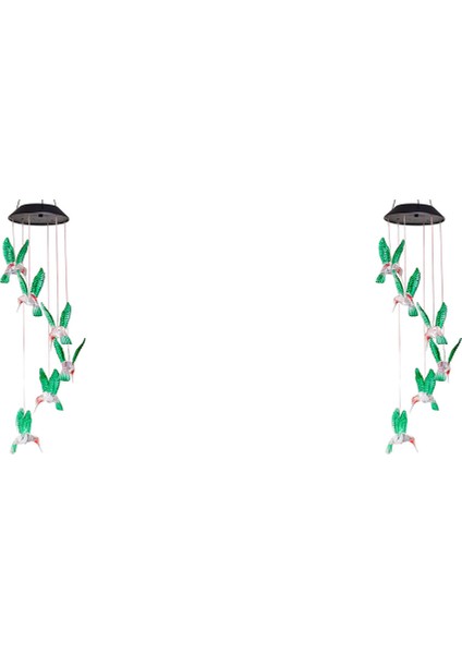 2x LED Güneş Sinek Kuşu Rüzgar Çanları Anneler Günü Doğum Günü Kadın Büyükanne En Iyi Hediyeler Kapalı Açık Dekor Yard Süslemeleri (Yurt Dışından)