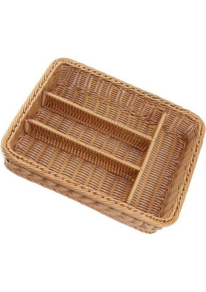 2x Rattan Çatal Bıçak Takımı Sepeti Çatal Sepeti Depolama Çatal Çubuk Sepeti Rattan Masaüstü Çekmece (Yurt Dışından) fırsatları