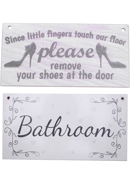 2 Adet El Yapımı Eski Püskü Ahşap Ev Dekor Kapı Tabelası Plak, "yüksek Topuklu" Desen ve "banyo" Kelimesi (Yurt Dışından) fırsatları