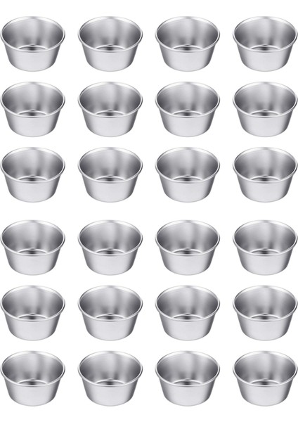 24 Parça Bireysel Puding Bardak Mini Çikolata Erimiş Tavalar Yapışmaz Cupcake Kek Kurabiye Puding Kalıbı (Yurt Dışından)