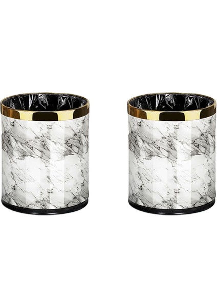 2x Çöp Tenekesi, Mermer Desen 10L Çöp Tenekesi Kutusu Kova Çapı Çöp Kutuları Oturma Odası Banyo Mutfak Çöp Kovası Çöp Kutusu (Yurt Dışından) fiyatları