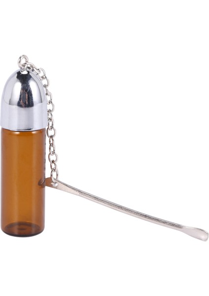 4x Cam Boş Enfiye Şişesi Metal Kaşık Vidalı Kapaklı Konteyner Sniffer Yeni Rastgele (Yurt Dışından) fırsatları