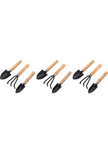 9 Set Mini Bahçe Aracı El Dikim Aletleri Küçük Kürek Tırmık Maça Ahşap Saplı Dikim Araçları (Yurt Dışından) fiyatları