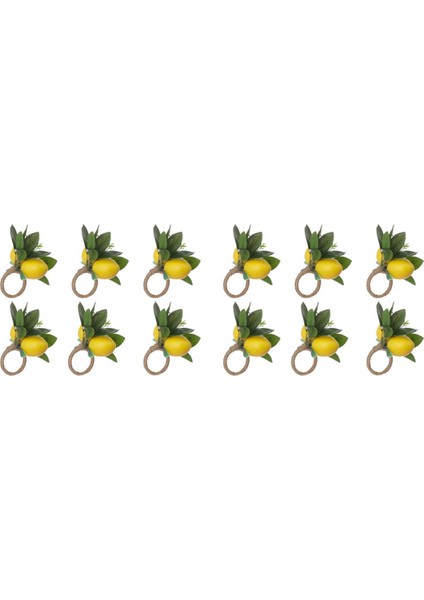 Limon Peçete Halkaları 12 Limon Asma Yaprağı Peçete Sahipleri Set Yemek Masası Süsü Ziyafet Düğün Doğum Günü Noel B (Yurt Dışından)