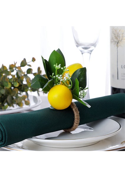 Limon Peçete Halkaları 12 Limon Asma Yaprağı Peçete Sahipleri Set Yemek Masası Süsü Ziyafet Düğün Doğum Günü Noel B (Yurt Dışından)