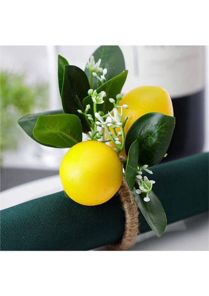 Limon Peçete Halkaları 12 Limon Asma Yaprağı Peçete Sahipleri Set Yemek Masası Süsü Ziyafet Düğün Doğum Günü Noel B (Yurt Dışından)