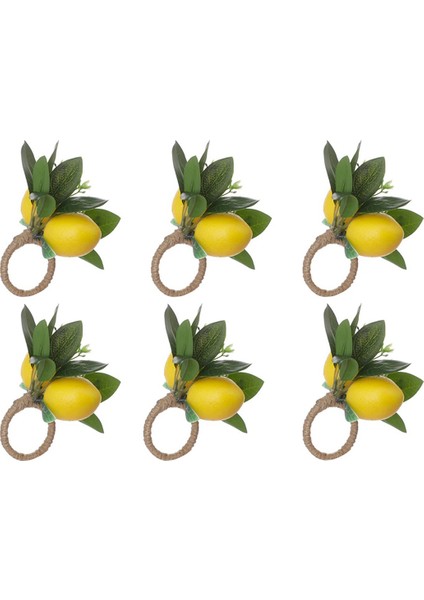 Limon Peçete Halkaları 12 Limon Asma Yaprağı Peçete Sahipleri Set Yemek Masası Süsü Ziyafet Düğün Doğum Günü Noel B (Yurt Dışından)