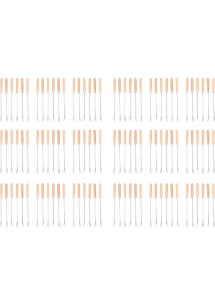 108X Paslanmaz Çelik Renk Kodlama Çikolata Çeşmesi Peynir Fondü Çatalları Meşe Ahşap Saplı Isıya Dayanıklı, 9.5 Inç (Yurt Dışından)