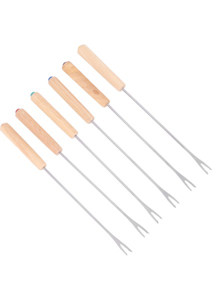 108X Paslanmaz Çelik Renk Kodlama Çikolata Çeşmesi Peynir Fondü Çatalları Meşe Ahşap Saplı Isıya Dayanıklı, 9.5 Inç (Yurt Dışından) fırsatları