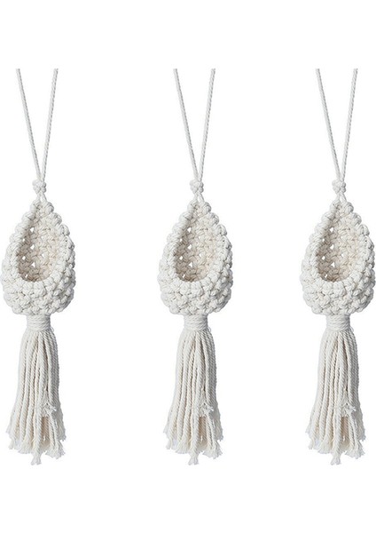 3x Boho Makrome Hava Tesisi Askı Tillandsia Asılı Sepet Halat Tutucu Çiçek Ev Dekor (13 Cm) (Yurt Dışından) modelleri