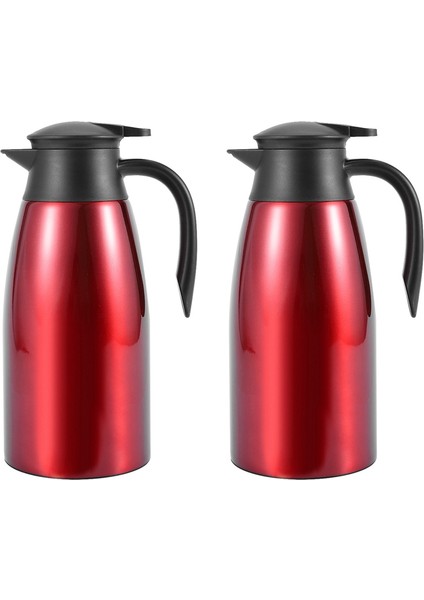 2x Kırmızı 304 Paslanmaz Çelik 2l Termal Şişe Vakum Yalıtımlı Su Kabı Kahve Çay Süt Sürahisi Termal Sürahi Ev Için (Yurt Dışından) fiyatları