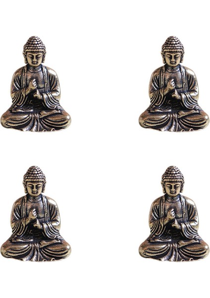 4x Mini Buda Heykeli Bronz Buda Heykeli Çin Budizm Saf Bakır Bronz Sakyamuni Buda Heykeli (Yurt Dışından)