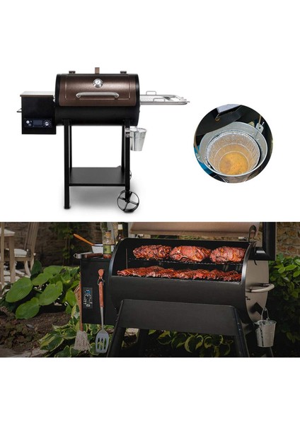 Tek Kullanımlık Gres Kovası Gömlekleri Odun Ateşinde Barbekü Izgara Aksesuarlarına Uygun 18 Paket (Yurt Dışından)